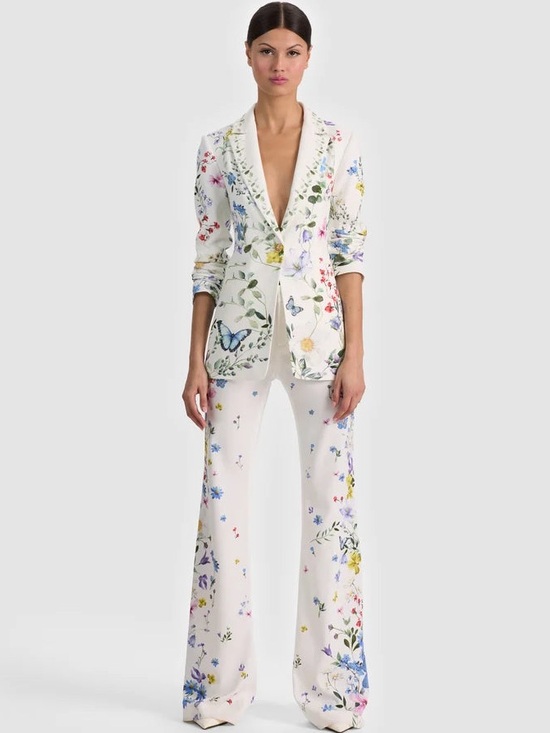 Alice + Olivia Pants - Alice + Olivia Andrew Pant- Twisting Vines off white